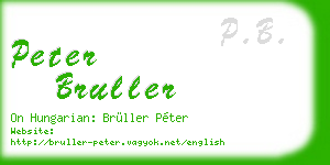 peter bruller business card
